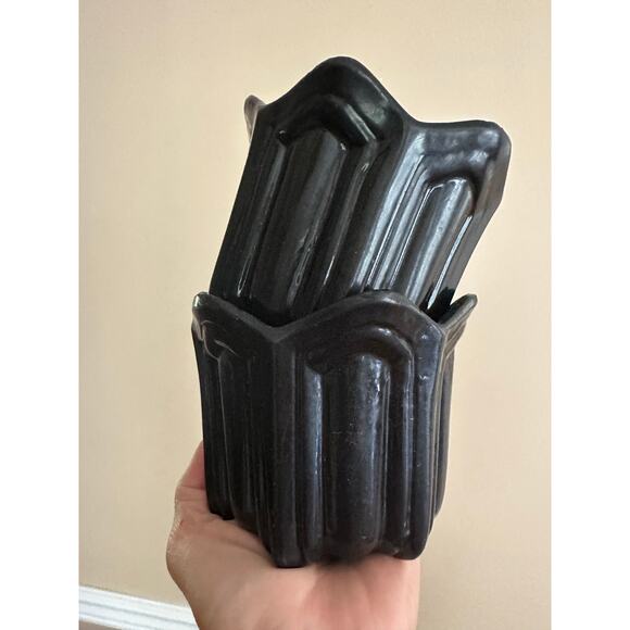 2 Vintage BON CHEF Fluted Pewter BLACK Individual Baking Serving Cups Bowls pair - Picture 11 of 16